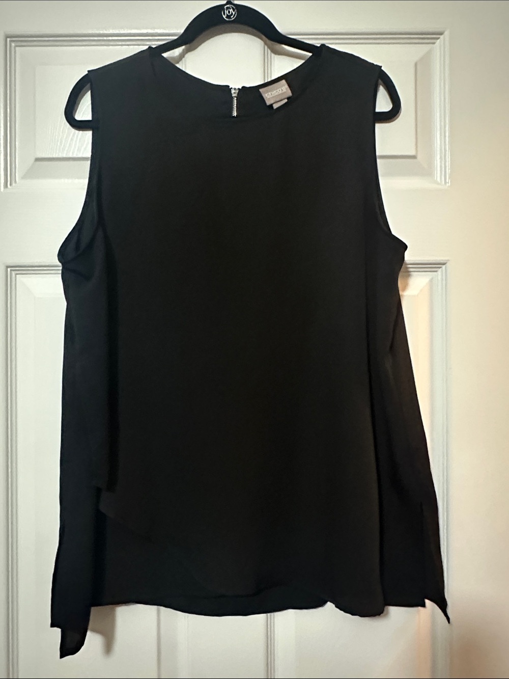 Chico's Sleeveless Black Layered Hem Sleeveless Top